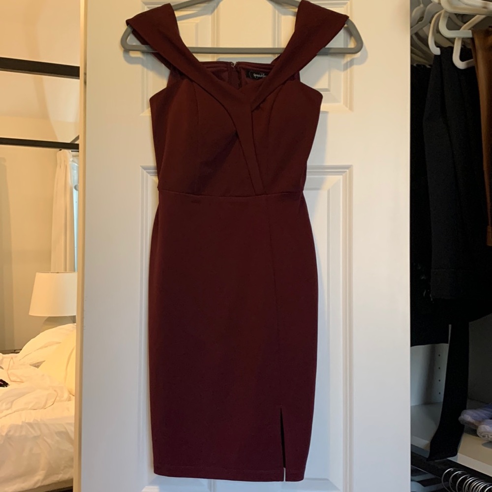 Wine Color Mini Dress - perfect for weddings